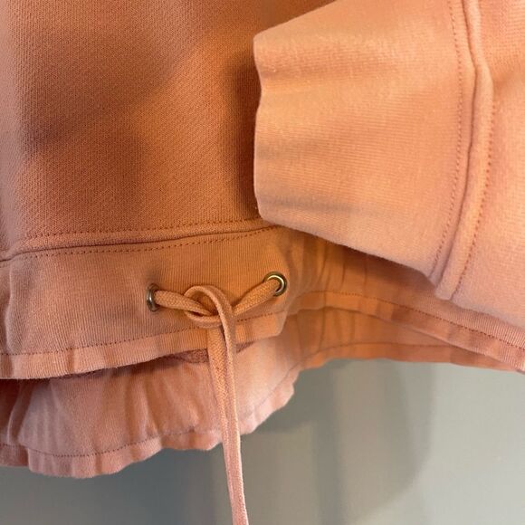 Jonathan Simkhai Annie Pink Cropped Drawstring Waist Pullover Hoodie | SZ S - Picture 9 of 10